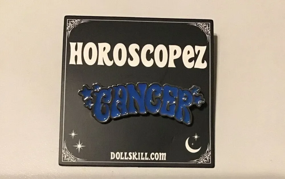 BRAND NEW DOLLS KILL Cancer Horoscopez Blue Enamel Pin